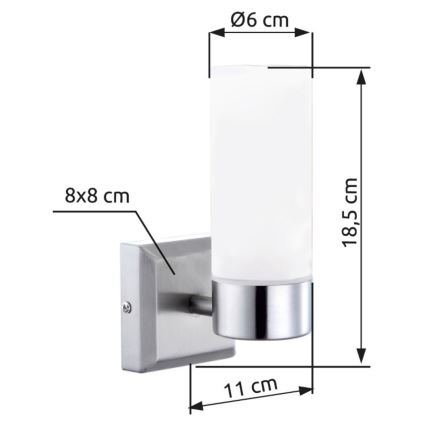 Brilagi - Vannas istabas sienas gaismeklis RAY 1xE14/40W/230V IP44