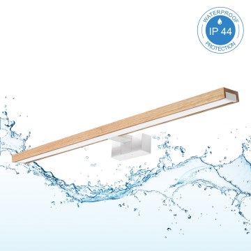 Brilagi - vannas istabas spoguļa LED apgaismojums 3 vienā WOODY MIRROR LED/15W/230V 80 cm IP44 balts/ozols