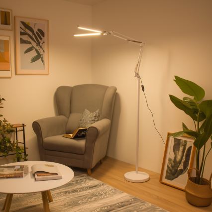 BRILAGI - VARIO LED lokana stāvlampa ar regulējamu spilgtumu, 14 W, 230 V, 3000–6000 K, 157 cm, balta
