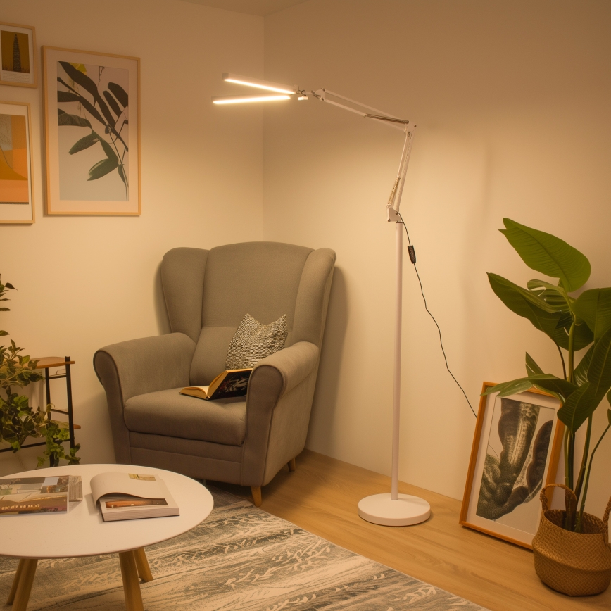 BRILAGI - VARIO LED lokana stāvlampa ar regulējamu spilgtumu, 14 W, 230 V, 3000–6000 K, 157 cm, balta