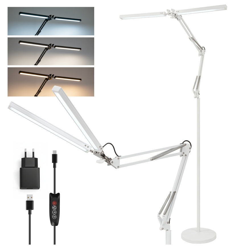 BRILAGI - VARIO LED lokana stāvlampa ar regulējamu spilgtumu, 14 W, 230 V, 3000–6000 K, 157 cm, balta