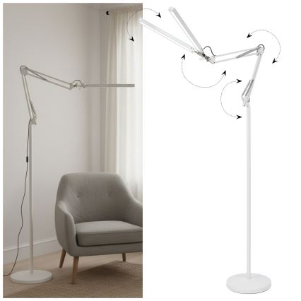 BRILAGI - VARIO LED lokana stāvlampa ar regulējamu spilgtumu, 14 W, 230 V, 3000–6000 K, 157 cm, balta