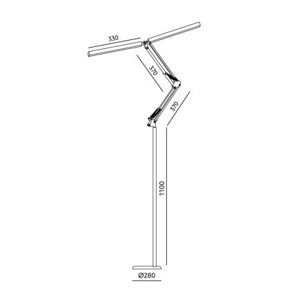 BRILAGI - VARIO LED lokana stāvlampa ar regulējamu spilgtumu, 14 W, 230 V, 3000–6000 K, 157 cm, balta