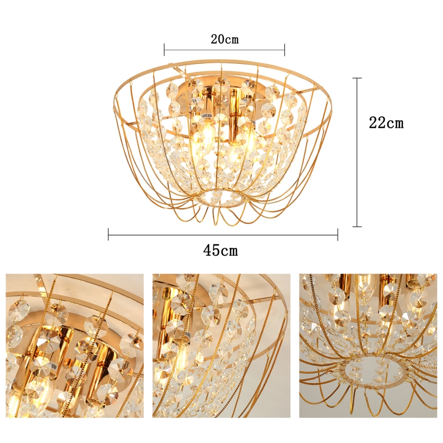 Brilagi - VASTERAS pieglaistā griestu lustra 4xE14/40W/230V Ø 45 cm