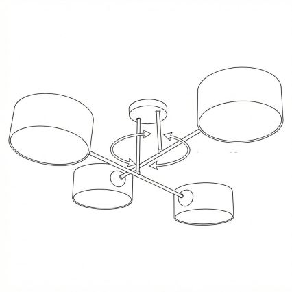 Brilagi - VIRGO virsmas griestu lampa 4xE14/40W/230V bēša/zelta