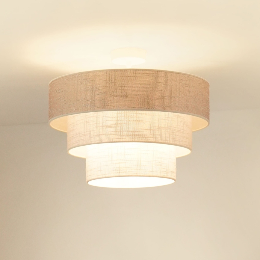 Brilagi - Virsapmetuma lustra ALASKA LUNETA 1xE27/15W/230V d. 45 cm pelēka/krēmkrāsa