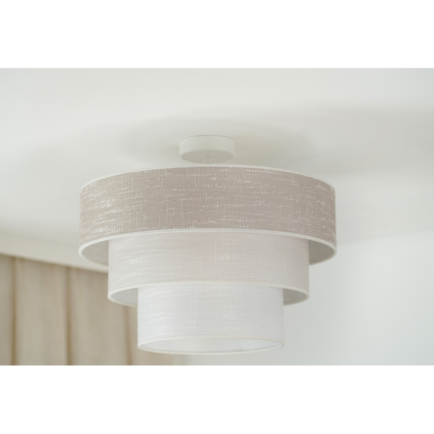 Brilagi - Virsapmetuma lustra ALASKA LUNETA 1xE27/15W/230V d. 45 cm pelēka/krēmkrāsa