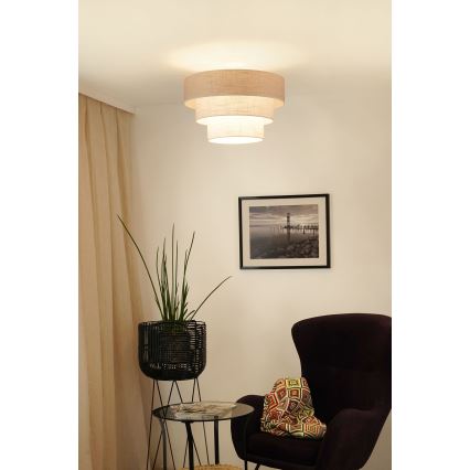 Brilagi - Virsapmetuma lustra ALASKA LUNETA 1xE27/15W/230V d. 45 cm pelēka/krēmkrāsa