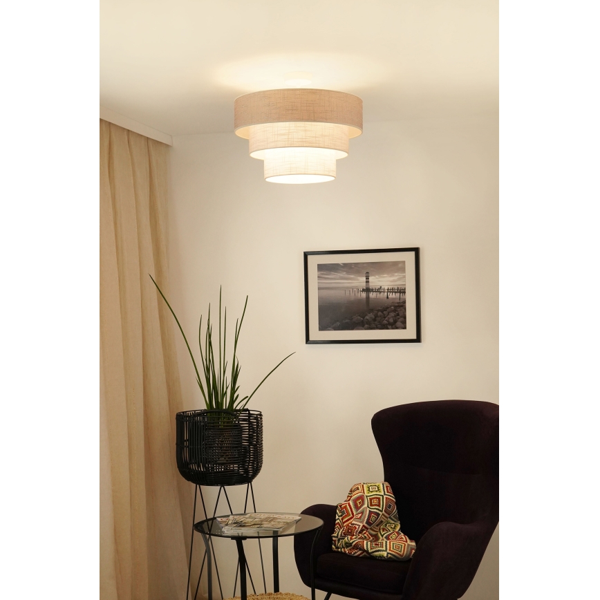 Brilagi - Virsapmetuma lustra ALASKA LUNETA 1xE27/15W/230V d. 45 cm pelēka/krēmkrāsa