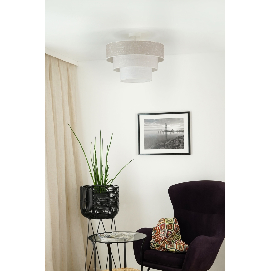 Brilagi - Virsapmetuma lustra ALASKA LUNETA 1xE27/15W/230V d. 45 cm pelēka/krēmkrāsa