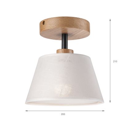 Brilagi - Virsapmetuma lustra ANTHONY 1xE14/60W/230V ozols/balta