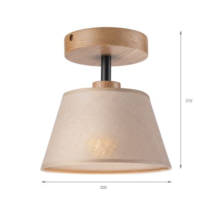 Brilagi - Virsapmetuma lustra ANTHONY 1xE14/60W/230V ozols/bēša