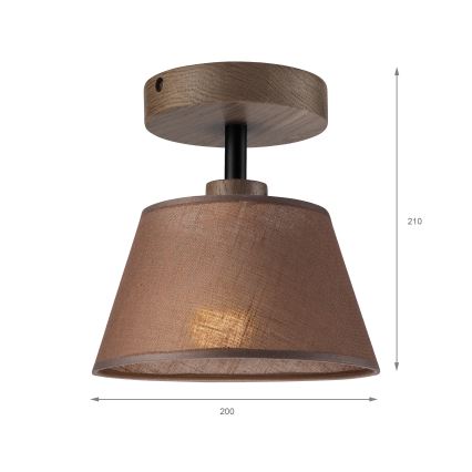 Brilagi - Virsapmetuma lustra ANTHONY 1xE14/60W/230V ozols riekstkoks/brūna