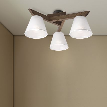 Brilagi - Virsapmetuma lustra ANTHONY 3xE14/40W/230V ozols/balta