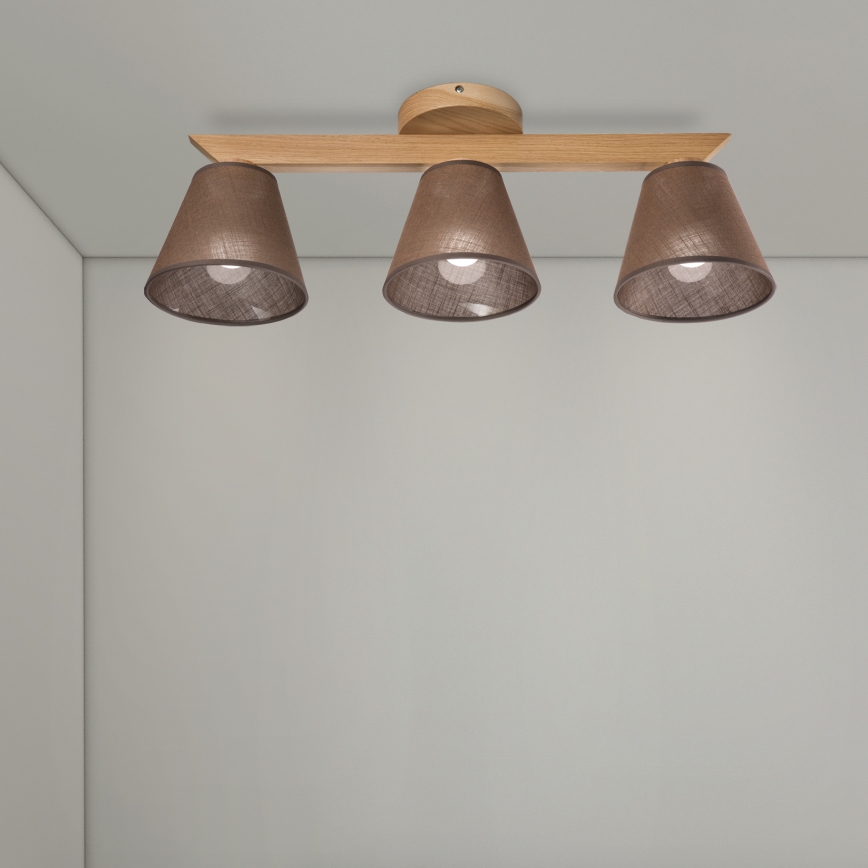 Brilagi - Virsapmetuma lustra ANTHONY 3xE14/40W/230V ozols/brūna