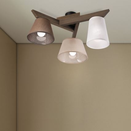 Brilagi - Virsapmetuma lustra ANTHONY 3xE14/40W/230V ozols