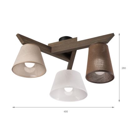 Brilagi - Virsapmetuma lustra ANTHONY 3xE14/40W/230V ozols