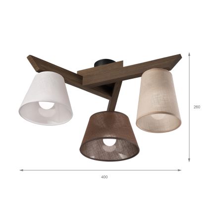 Brilagi - Virsapmetuma lustra ANTHONY 3xE14/40W/230V ozols