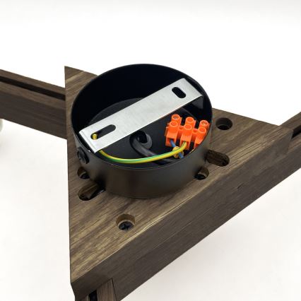 Brilagi - Virsapmetuma lustra ANTHONY 3xE14/40W/230V ozols riekstkoks/balta