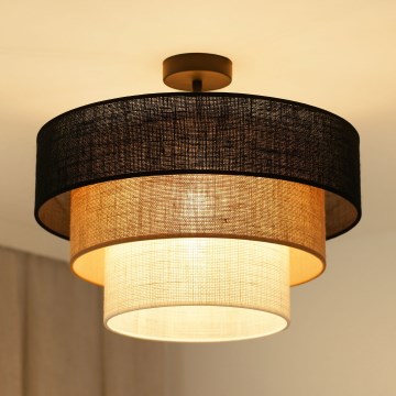 Brilagi - Virsapmetuma lustra ASPEN LUNETA 1xE27/15W/230V d. 45 cm melna/bēša/krēmkrāsa