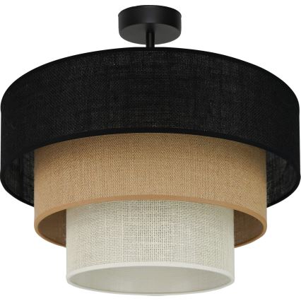 Brilagi - Virsapmetuma lustra ASPEN LUNETA 1xE27/15W/230V d. 45 cm melna/bēša/krēmkrāsa