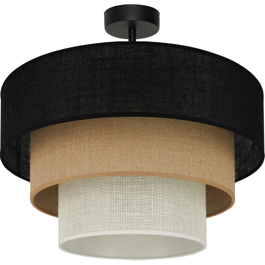Brilagi - Virsapmetuma lustra ASPEN LUNETA 1xE27/15W/230V d. 45 cm melna/bēša/krēmkrāsa
