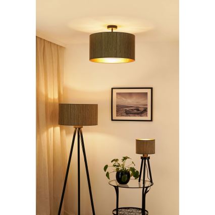 Brilagi - Virsapmetuma lustra BOSTON ROLLER 1xE27/15W/230V d. 45 cm salmi brūna/zelta