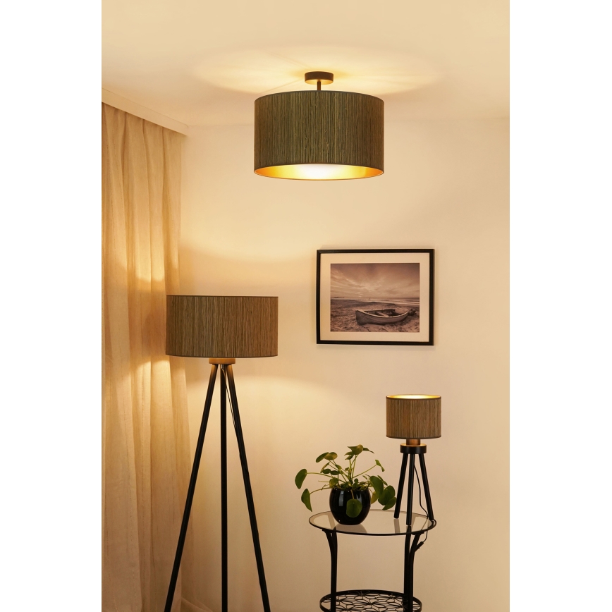 Brilagi - Virsapmetuma lustra BOSTON ROLLER 1xE27/15W/230V d. 45 cm salmi brūna/zelta
