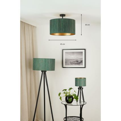 Brilagi - Virsapmetuma lustra BOSTON ROLLER 1xE27/15W/230V d. 45 cm salmi zaļa/zelta
