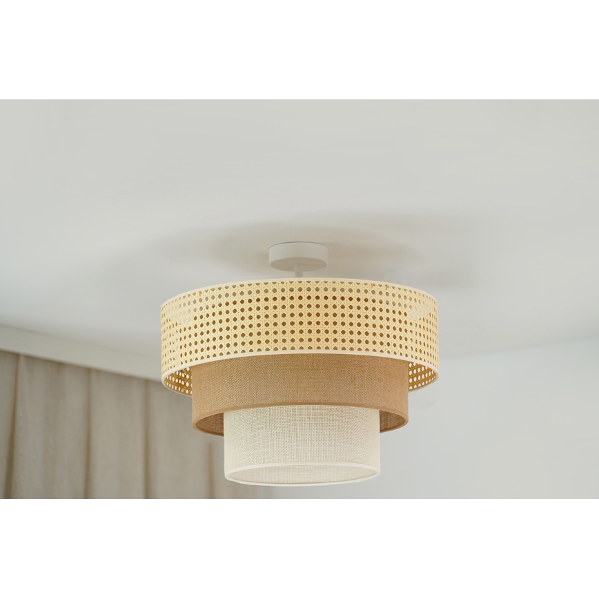 Brilagi - Virsapmetuma lustra CEDAR LUNETA 1xE27/15W/230V d. 45 cm bēša/brūna/krēmkrāsa