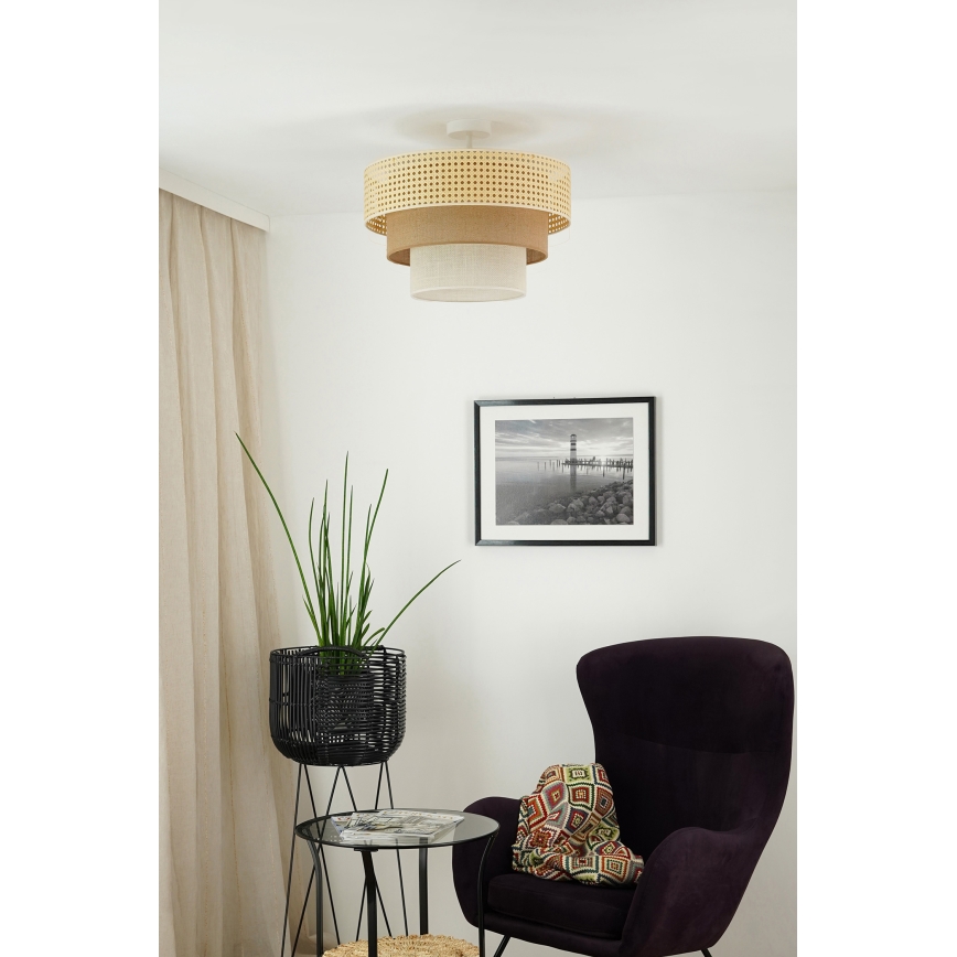 Brilagi - Virsapmetuma lustra CEDAR LUNETA 1xE27/15W/230V d. 45 cm bēša/brūna/krēmkrāsa
