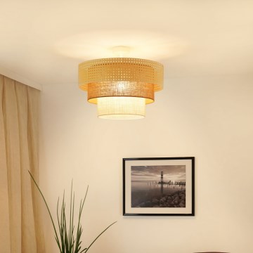 Brilagi - Virsapmetuma lustra CEDAR LUNETA 1xE27/15W/230V d. 45 cm bēša/brūna/krēmkrāsa