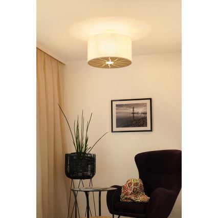 Brilagi - Virsapmetuma lustra COUNTRY ROLLER 1xE27/15W/230V d. 45 cm krēmkrāsa