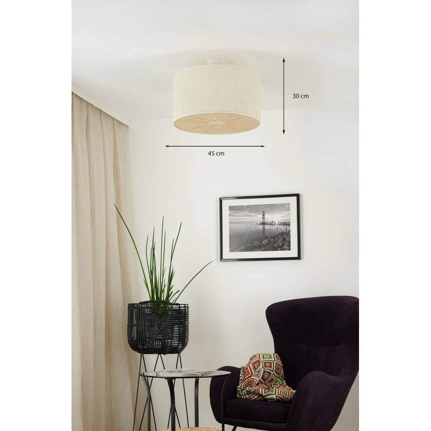 Brilagi - Virsapmetuma lustra COUNTRY ROLLER 1xE27/15W/230V d. 45 cm krēmkrāsa