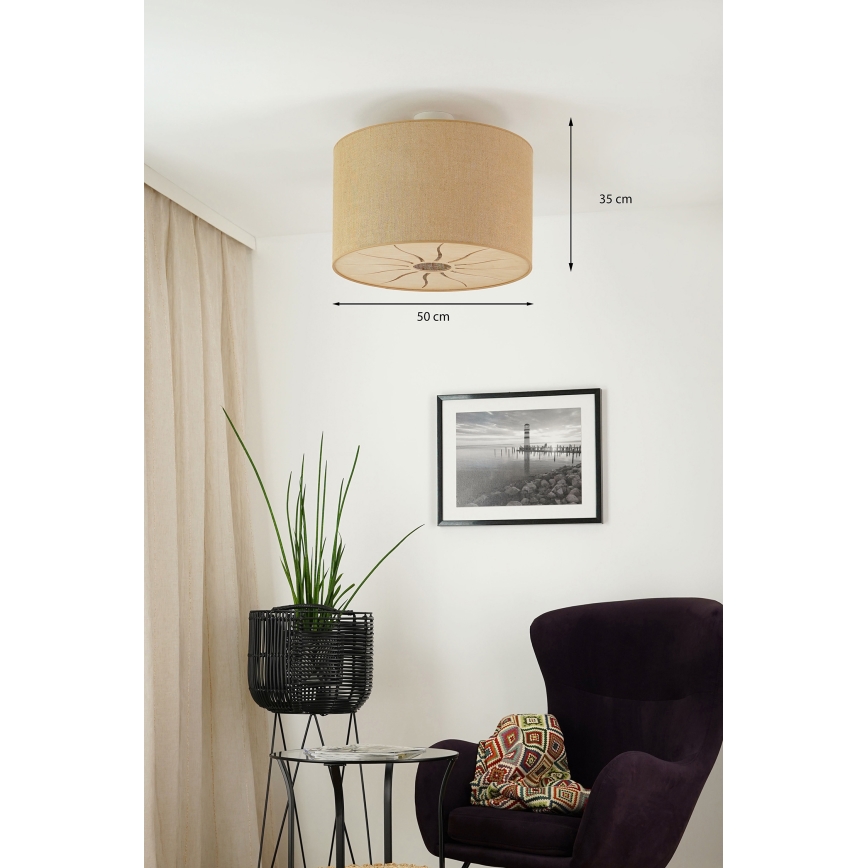 Brilagi - Virsapmetuma lustra COUNTRY ROLLER 1xE27/15W/230V d. 50 cm bēša