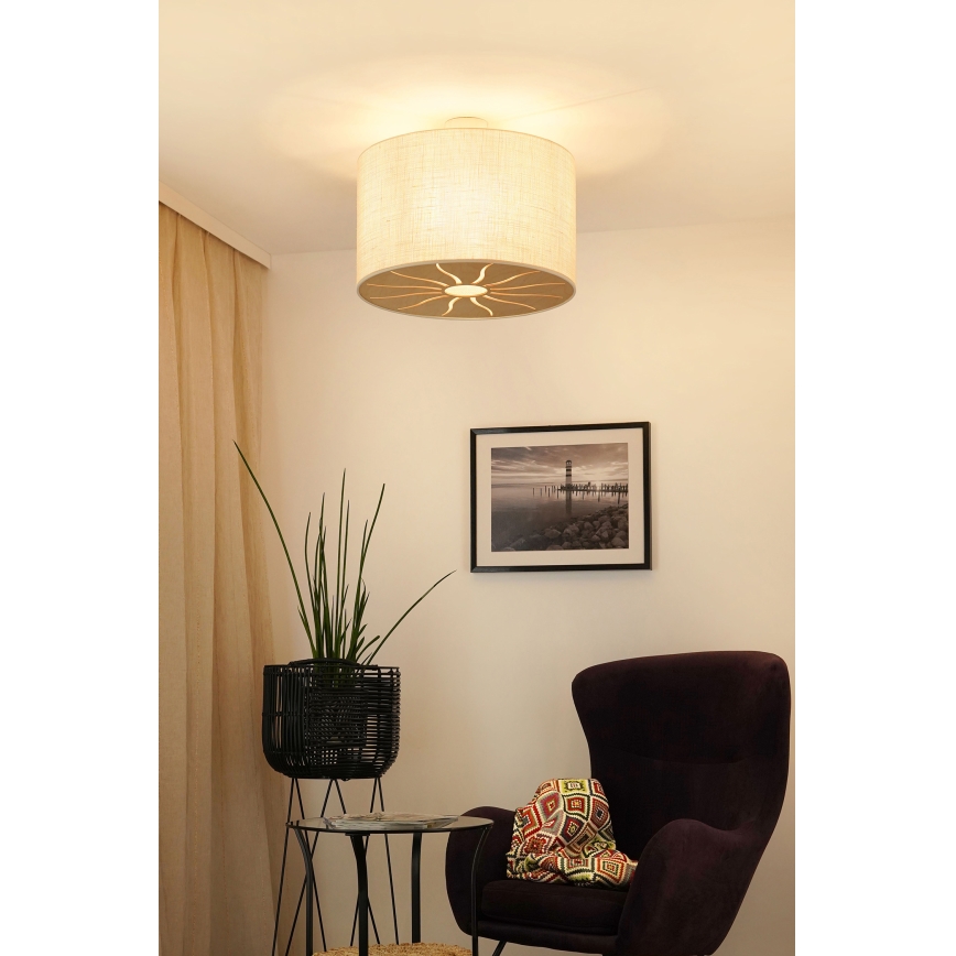 Brilagi - Virsapmetuma lustra COUNTRY ROLLER 1xE27/15W/230V d. 50 cm krēmkrāsa