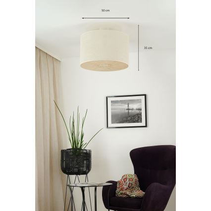 Brilagi - Virsapmetuma lustra COUNTRY ROLLER 1xE27/15W/230V d. 50 cm krēmkrāsa