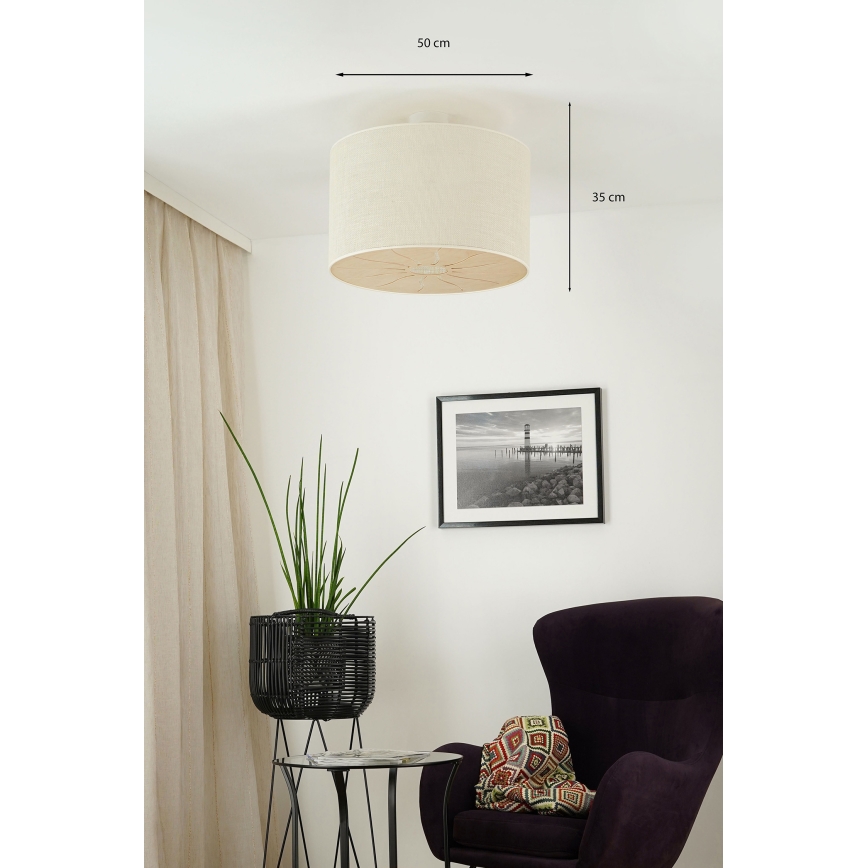 Brilagi - Virsapmetuma lustra COUNTRY ROLLER 1xE27/15W/230V d. 50 cm krēmkrāsa