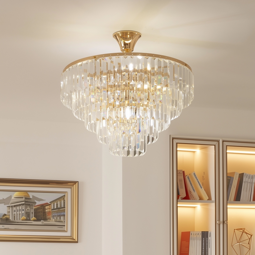 Brilagi - Virsapmetuma lustra CRYSTAL 5xE14/40W/230V zelta
