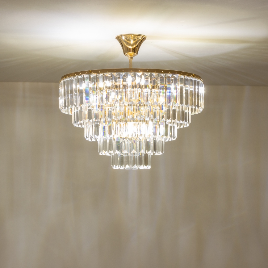 Brilagi - Virsapmetuma lustra CRYSTAL 5xE14/40W/230V zelta