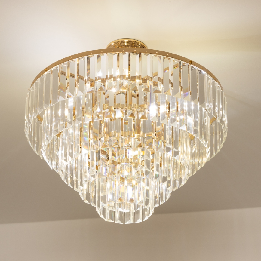 Brilagi - Virsapmetuma lustra CRYSTAL 5xE14/40W/230V zelta