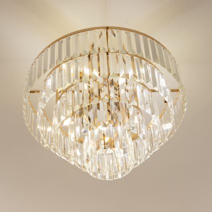 Brilagi - Virsapmetuma lustra CRYSTAL 5xE14/40W/230V zelta