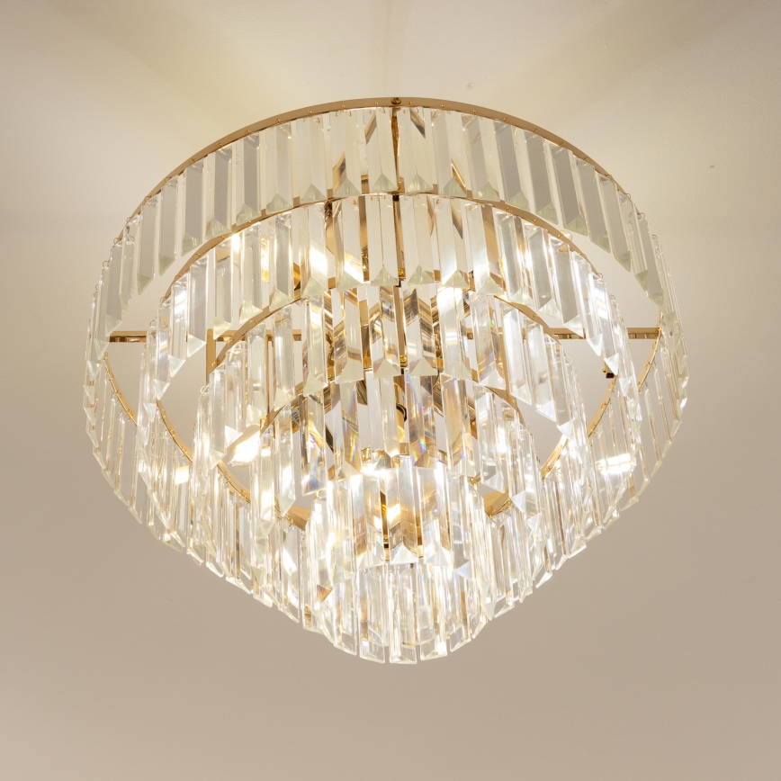 Brilagi - Virsapmetuma lustra CRYSTAL 5xE14/40W/230V zelta