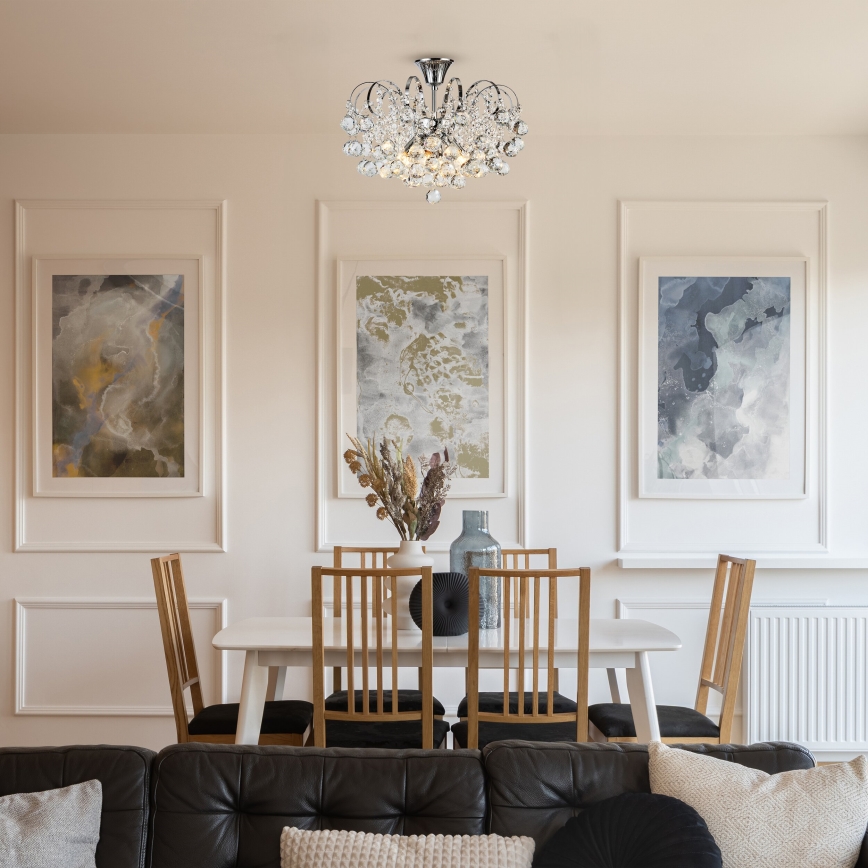 Brilagi - Virsapmetuma lustra CRYSTAL 6xE14/60W/230V spīdīgi hromēts