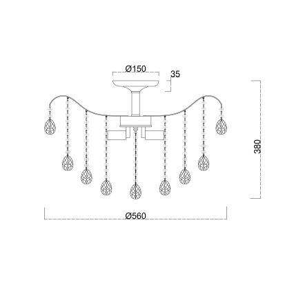 Brilagi - Virsapmetuma lustra CRYSTAL 6xE14/60W/230V spīdīgi hromēts