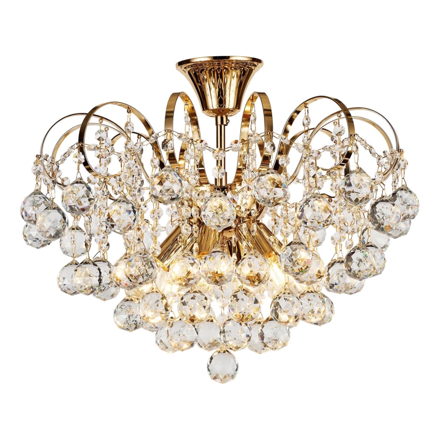 Brilagi - Virsapmetuma lustra CRYSTAL 6xE14/60W/230V zelta