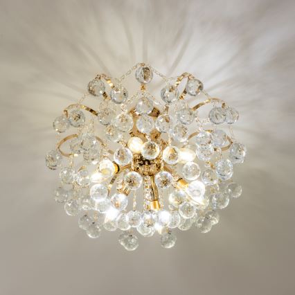 Brilagi - Virsapmetuma lustra CRYSTAL 6xE14/60W/230V zelta