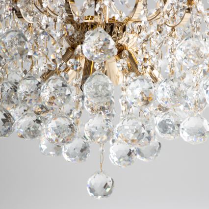 Brilagi - Virsapmetuma lustra CRYSTAL 6xE14/60W/230V zelta