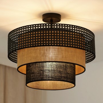 Brilagi - Virsapmetuma lustra DAKOTA LUNETA 1xE27/15W/230V d. 45 cm melna/bēša