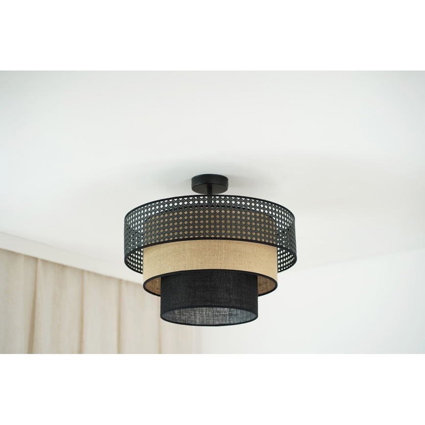 Brilagi - Virsapmetuma lustra DAKOTA LUNETA 1xE27/15W/230V d. 45 cm melna/bēša